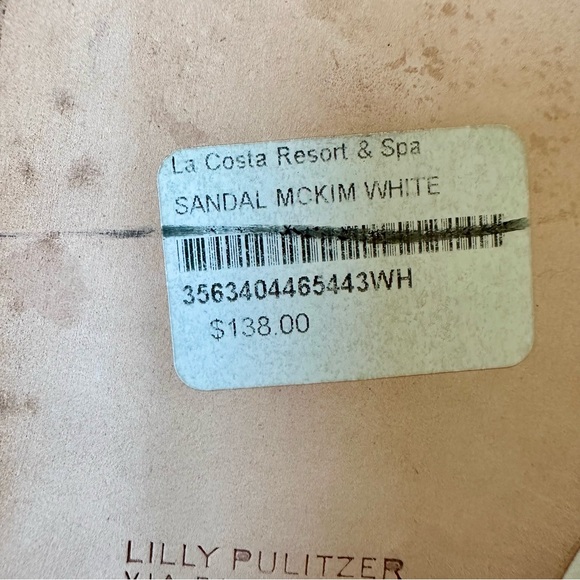 Lilly Pulitzer Mckim Women’s White Leather Sandals Size: 8.5 - Picture 8 of 11